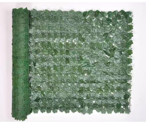 Rotolo di edera per recinzione privacy, protezione dai raggi UV, siepe finta con foglie artificiali, pannello da parete per esterni, interni, paesaggistica, giardino, balcone, patio (100 x 300 cm)