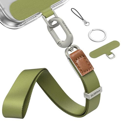 SURPHY Dragonne Telephone Portable Ajustable pour Serrer le Poignet | Rotation 360, Confort et Durabilité, Laniere Telephone Anti-Perte, Cordon Poignet pour Smartphone, Caméra, Clés, USB etc