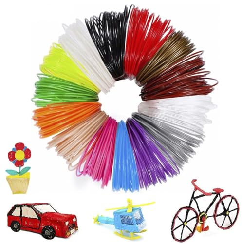 3D Stift Filament PLA 1,75mm 30 Farben 3D Pen Filament Je 5M Insgesamt 150M Druckstift Nachfüllungen Genauigkeit +/- 0,05 mm für Kinder und Erwachsene Biologisch Abbaubar Geruchsneutral ﻿