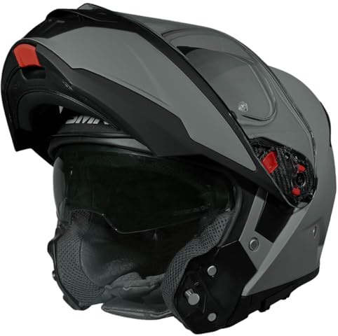 Helmets SMK Gullwing Gris Nardo Mate, Casco de Moto Modular Abatible PJ para Hombre y Mujer, con Visor Solar Ahumado, Interior Desmontable, 22.06 (XL)