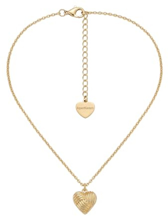 Alpenflüstern DHK354 Collier pour costume traditionnel bavarois en forme de cœur - Pour femme - Doré