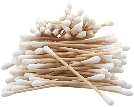 Wattestäbchen Sterilisiert für Kosmetik, Medizin, Babypflege, Nachhaltig Holz und Baumwolle, Kosmetex Ohrenstäbchen, 200 Stück