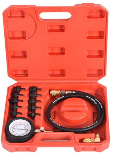 DHA Öldruckprüfer Öldrucktester Set, Motor Öldruckmesser Tester für Pkw und LKW, Druckprüfer Motoröl, Kfz Messgerät Prüfgerät im Koffer