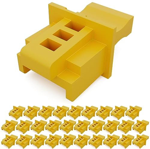 hb-digital 30 Stück RJ45 Staubschutz Kappen LAN Netzwerk Buchsen Schutz Stopfen gegen Staub Schmutz Blindstopfen für Patchpanel Switch Router Netzwerkdose Abdeckung für Ethernet Anschluss – Gelb