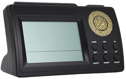 Garosa Digitaler Wecker Muslimischer Gebetsalarm LCD AZAN Uhr mit programmierbarem Wecker, Kalender, Innentemperatur für Schlafzimmer, Reisen