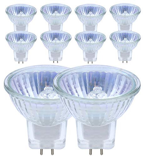 BEIJITA GU4 Halogen Bulbs,10Pcs MR11 12V 20W Halogen Light Bulbs Warm White 2700K Spotlight Bulbs,Glass Cover 35mm Diameter,2000H,GU4 Bulb Bi-Pin Base for Track Lighting,Cabinet,Not Dimmable