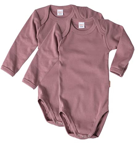 wellyou – Langarmbody Baby & Kinder aus 100% Baumwolle – Babybody für Mädchen & Jungen – 2er Set Langarm Baby Body in Größe 50-134 – Made in EU