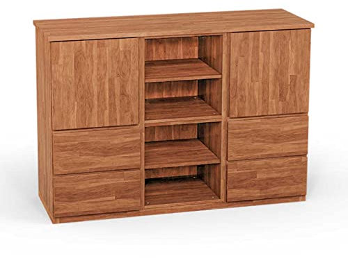 ben+camilla.com Square Massivholz Kommode | Regalwürfel-Set Atlanta | 114,8 x 80 x 40 cm in Erle | mit Türen und Schubladen