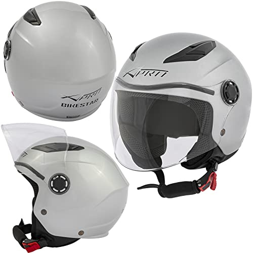 Casco Moto Scooter Niño Chicos Infantil Seguro Homologado ECE 22 06 Plata M