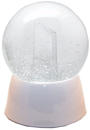 Snowglobe for You 40072 Foto-Schneekugel Glas gefüllt Fotorahmen mit Porzellansockel weiß 100 mm Durchmesser