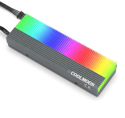 Dissipatore di Calore SSD M.2, Dissipatore di Calore per Disco Rigido RGB a Doppia Interfaccia, Radiatore SSD da 5 V a 3 Pin con Pad Termico, Dispositivo di Raffreddamento per Disco a Stato Solido, le