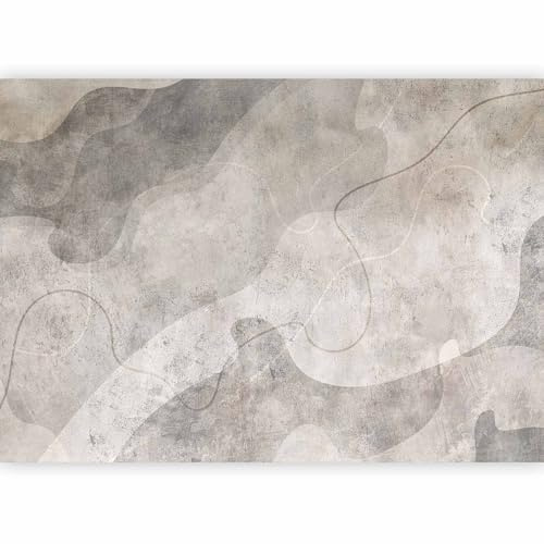 murando Fotomurales Abstracto 350x256 cm Papel pintado tejido no tejido | coración Pared corativos Murales morna Diseno Fotográfico Aspecto concreto Gris Línea