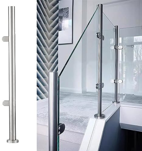 Poste Barandilla Vidrio Paneles de Balaustrada de Vidrio de Escaleras, Cardinería de Vidrio Comercial Cinco con Ranura con Espiga, 85/95/100/110/120/135 Cm Sistema de Cercado de Pasamanos de Alto ( Co