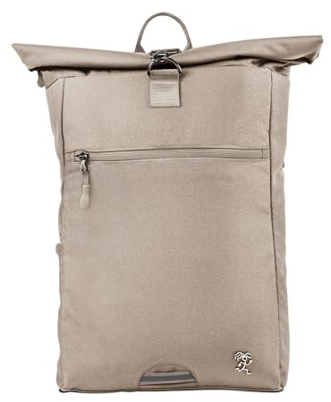 FUCHS & REBELL® Rolltop Rucksack PIET - Durchdacht & Nachhaltig - mit Laptopfach & Anti Diebstahl Tasche - 15-22L (Beige)