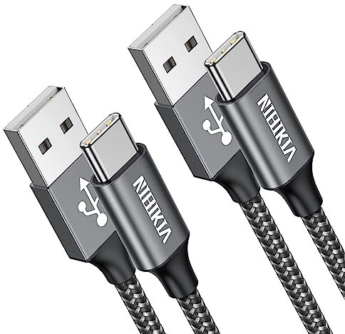 Cavo USB C, [2Pezzi/ 3 metri] Cavo USB Tipo C Nylon Ricarica Rapida per Android Samsung Galaxy S21 Ultra,Note 20,Z Fold 3,Huawei P50,Mate 40,MateBook,Xiaomi Mi 11 Lite,OnePlus 9