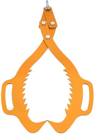 Forstzange für Baumstämme, 1000KG Zugkraft, Handpackzange bis 720mm, Holzträger Holzzange Festhalten, Holzhebegreifhaken für Holz (Gelb)