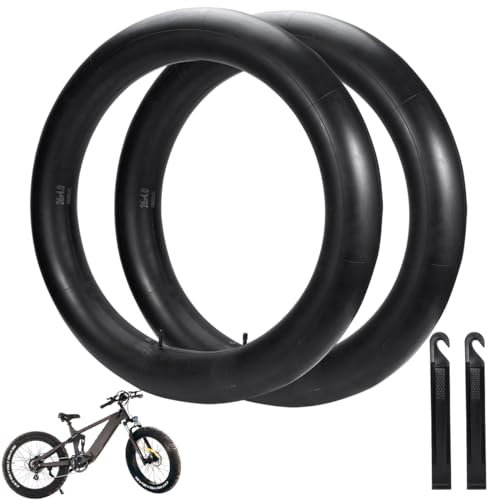 26 x 4,0 Fat Bike Schläuche (2er-Pack) mit AV35 Schrader-Ventil – ideal für Fat Tire Elektrofahrräder und Mountainbikes (inkl. 2 Reifenheber)