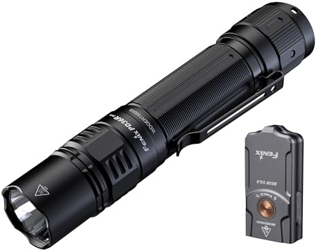 Fenix PD36R Pro LED Taktische Taschenlampe Set mit E03R V2.0 Grau 2800Lumen | Taktisch: 380m, IP68, Doppel-Schalter, 169g | EDC Mini: 500 Lumen, IP66, Rotlicht,30g | Stroboskop, USB-C, Outdoor, Notfall