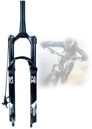 ZECHAO 26/27,5/29 Zoll Luftfedergabeln,Leichte 140mm Federweg-Scheibenbremse mit Schnellspanner Und Federgabel for Mountainbikes (Color : Tapered Remote Lock, Size : 29inch)