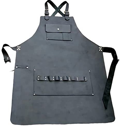 LJHSSNUE Werkzeugschürze Kochschürze for Erwachsene aus weichem Leder Schürze für Männer