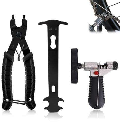 VireEyU Kettenschlosszange 3-in-1 Fahrradkette Werkzeug –Kettennieter Fahrrad- Kettenzange zum Öffnen & Schließen des Kettenschlosses, ideal für Fahrradkettenwartung