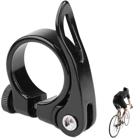 Generisch Sattelklemme für Sattelstütze, ergonomische Schnellspann-Sattelstützenklemme, Reise-Mehrzweck-Sattelklemme, leichte Sattelstützenklemme für Pendler in Schwarz