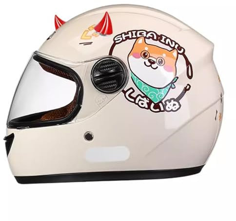 QJWMatic Integralhelm Für Kinder, Für Jugendliche, Coole Street-Bike-Helme, Jungen Und Mädchen Kleinkinder Fahrradhelm Für Moped Roller Mit Zubehör E,48-55CM