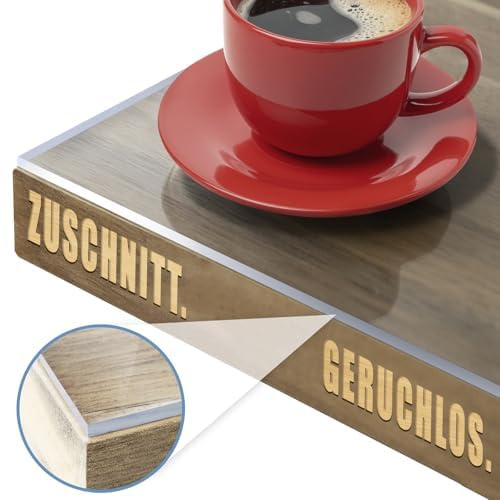 KARAT Semitransparente Tischfolie mit gerader Kante - Tischdecke nach Maß, Größe wählbar - Folie, Schutzfolie mattiert, Tischschutz (Crystal, B:90 x L:180 cm)