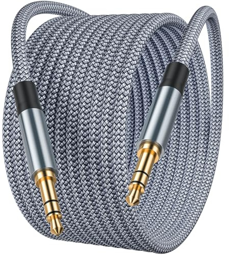 WTPGTI Long 3.5mm Aux Cable 5m, Auxiliary Audio Cable Braided Stereo Mini Jack Male to Male Headphone Cord Auxiliary Aux Audio Cable for Headphones, iPods, iPhones, iPads, Home/Car Stereos,MP3 Player