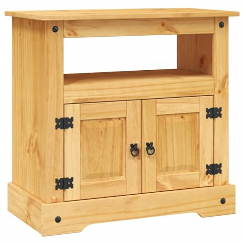 Homgoday Corona Mexican Pine Wood TV Stand, Range 80 x 43 x 78 cm, Table for TV, Living Room TV Stand, Low Cabinet for Industrial Living Room TV Stand