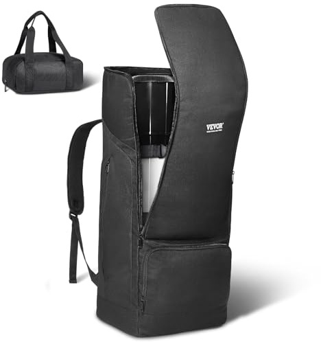VEVOR Estuche para Telescopio de 760 x 330 x 260 mm, Bolsa para Guardar Telescopios con Correa de Seguridad, Bolsillos y Cómodas Correas Bolsillo para el Hombro para Tubo Óptico y Trípode, Negro