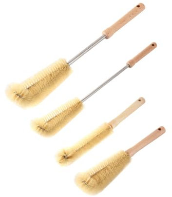 Ipetboom 1set Handle Bottle Cleaning Brush Material Feeding Bottle Cleaner for Teacups No Dead Angles for Home Use