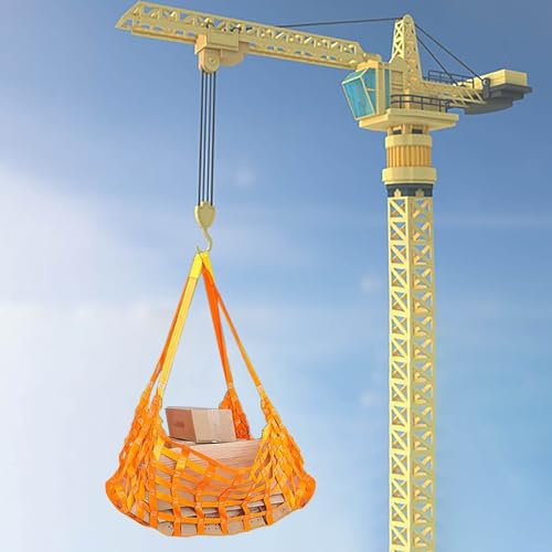cargo lifting netting Small Lifting Basket for Hoist Cargo Net - Safety Lifting Net Straps, Flat Nylon Sling Hoisting Net - 1x1m, 2x2m, 3x3m, 4x4m Cargo Net for Pickup Truck Bed, SUV, Trailers(1x1m -