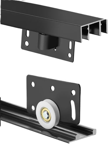 Heavy-Duty Sliding Closet Door Track for Triple Track program - Silent Glide Wheel Replacement Kit for Wardrobe, Barn & Glass Doors(120cm/47in)