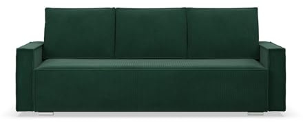Mebligo - Sofa 3-Sitzer NOTO mit Schlaffunktion und Bettkasten, Bonell, dunkelgrün