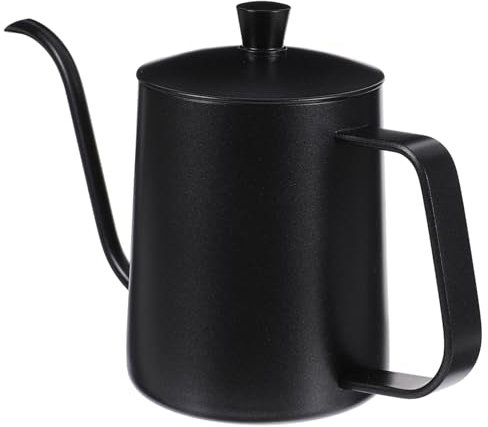 Mikinona Handtropfkaffeekessel Edelstahl 350 Ml Mit Deckel Und Langem Ausguss Handfilter Kaffeekessel Für Präzise Wasserkontrolle Brühkaffee Und Tee