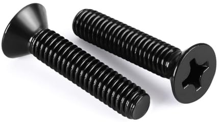 Mbsomnus M3x16 mm Vis à Tête Fraisée 60 Pièces Vis à Métaux Acier au Carbone Visserie Boulon Tête Cruciforme Noir pour Portes Fenêtres Clôtures Armoires Tables Chaises Cadres de Lit Étagères