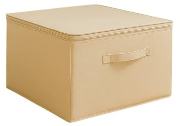 Prendi Home - Caja plegable de almacenamiento de ropa, caja de tela con cremallera, asas y tapa, organizador para armario, 42 x 35 x 23 cm