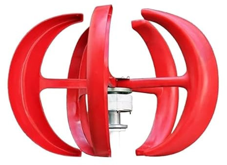 Aerogenerador Eolico Turbina de viento Vertical de 1000W, 12v, 24V, generador de viento de eje Vertical, pequeño molino de viento, energía libre con controlador de carga MPPT(Red,TURBINE ONLY_12V)