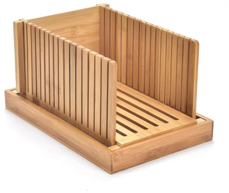 Jrudjsnhhty Bamboo Wood Bread Slicer for Homemade Bread Toast Cutting Board, Adjustable Thickness Breadmaker for Loaf Cakes B