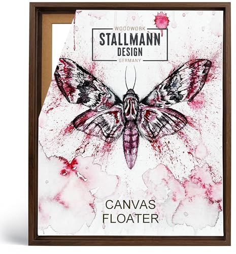 Stallmann Design Schattenfugenrahmen 60 x 80 cm | Farbe: Wallnuss | Leer-Rahmen für Leinwände auf Keilrahmen | mit Montagezubehör | ohne Glas und Rückwand