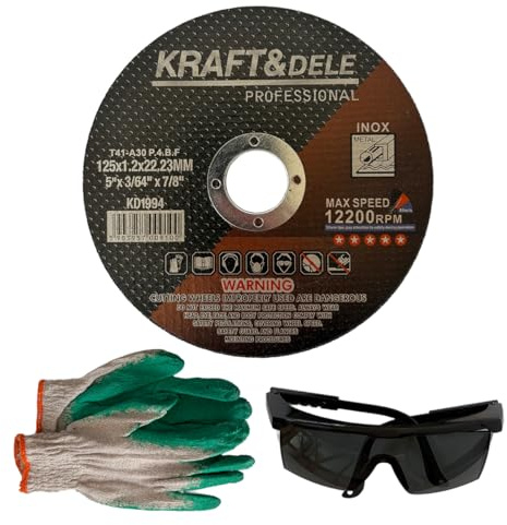 Kraft&Dele Discos de corte 125 mm metal T41 125x1.2x22.23 mm | 50 discos amoladora metal profesionales | discos de radial alta resistencia para corte rápido y limpio en acero, tubos y chapas