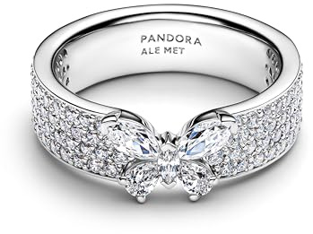 PANDORA Damen-Ring Funkelnder Schmetterling breit Silber 194270C01