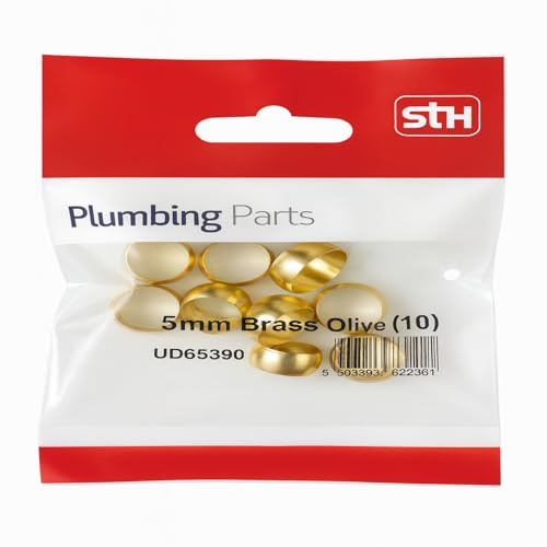 Westco 15mm Brass Olive Pack of 10 PP Compression Fitting Rings | For Copper Pipes | Plumbing Repair & Central Heating System