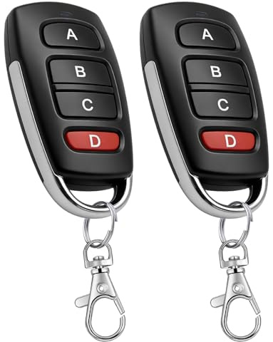 Telecomando universale per porta da garage, confezione da 2, clone 433 MHz, trasmettitore portatile 433 MHz, telecomando wireless per porta da garage, compatibile con 4 pulsanti per interruttori