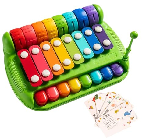 Xylophon zum Musiklernen – Lerninstrument mit 8 Tasten, buntes Klavierspielzeug, 21 x 16 x 6 cm, solide ABS-Konstruktion | interaktives Musikpiano für Babys, Kleinkinder ab 6 Jahren
