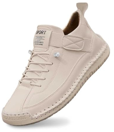 Chaussures Montela pour femmes, baskets traditionnelles à lacets, baskets respirantes en maille, chaussures de sport élégantes, chaussures de loisirs, chaussures de sport d'extérieur pour (Beige, 42)