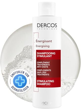 Vichy Dercos, Shampoo Energizzante, Per Tutti i Tipi di Capelli, Azione Anti-Caduta, Capelli Sani e Forti, Arricchito con Aminexil e Niacinamide, 200 ml