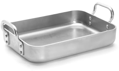 DE BUYER -7664.35 -plat a rotir rectang. alu.2 a.f.35x25, Argent