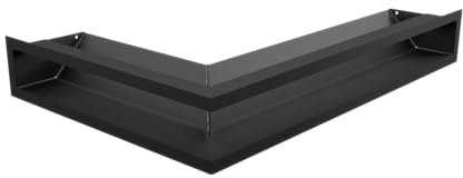 Rejilla para chimenea, esquina, aire derecho, negro, 60 x 40 x 9 KRATKI